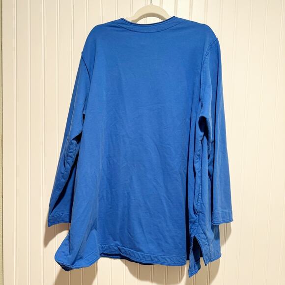 Kleen Lapis Blue Cotton Tunic Top Lagenlook NEW Plus Size 1X - Picture 7 of 7